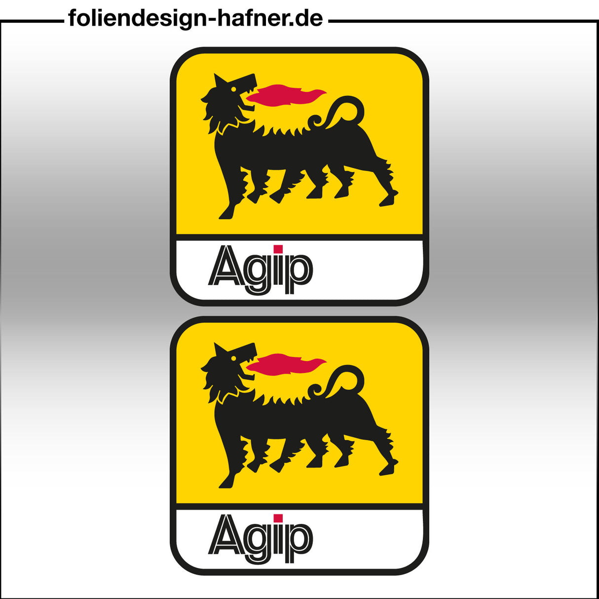 Agip Aufkleber Sponsorenaufkleber Sticker (2 Stück)