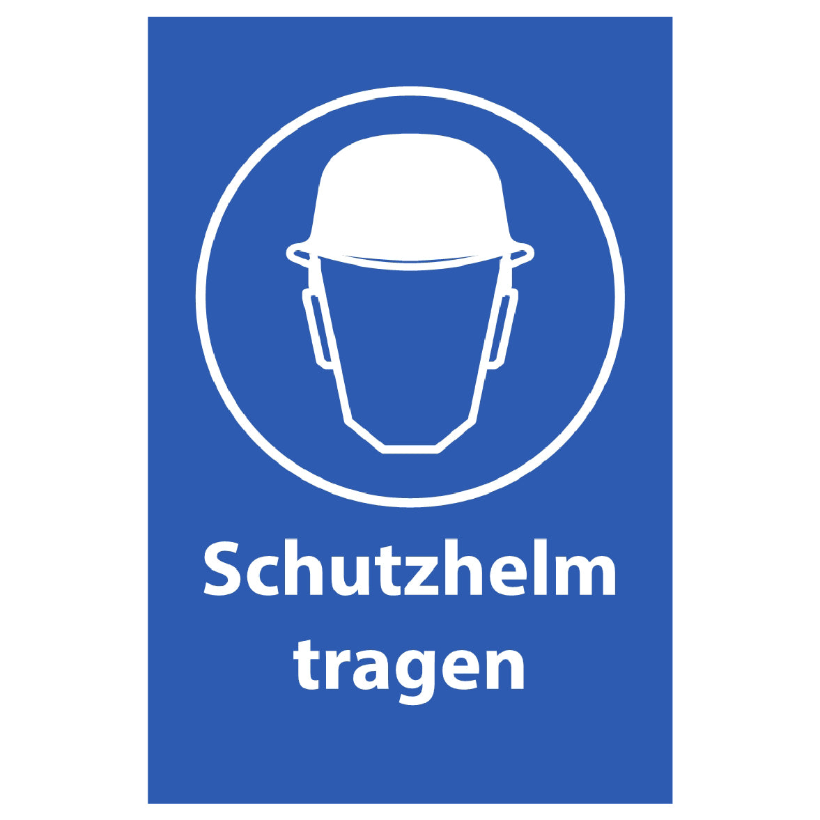 Schutzhelm tragen Schild