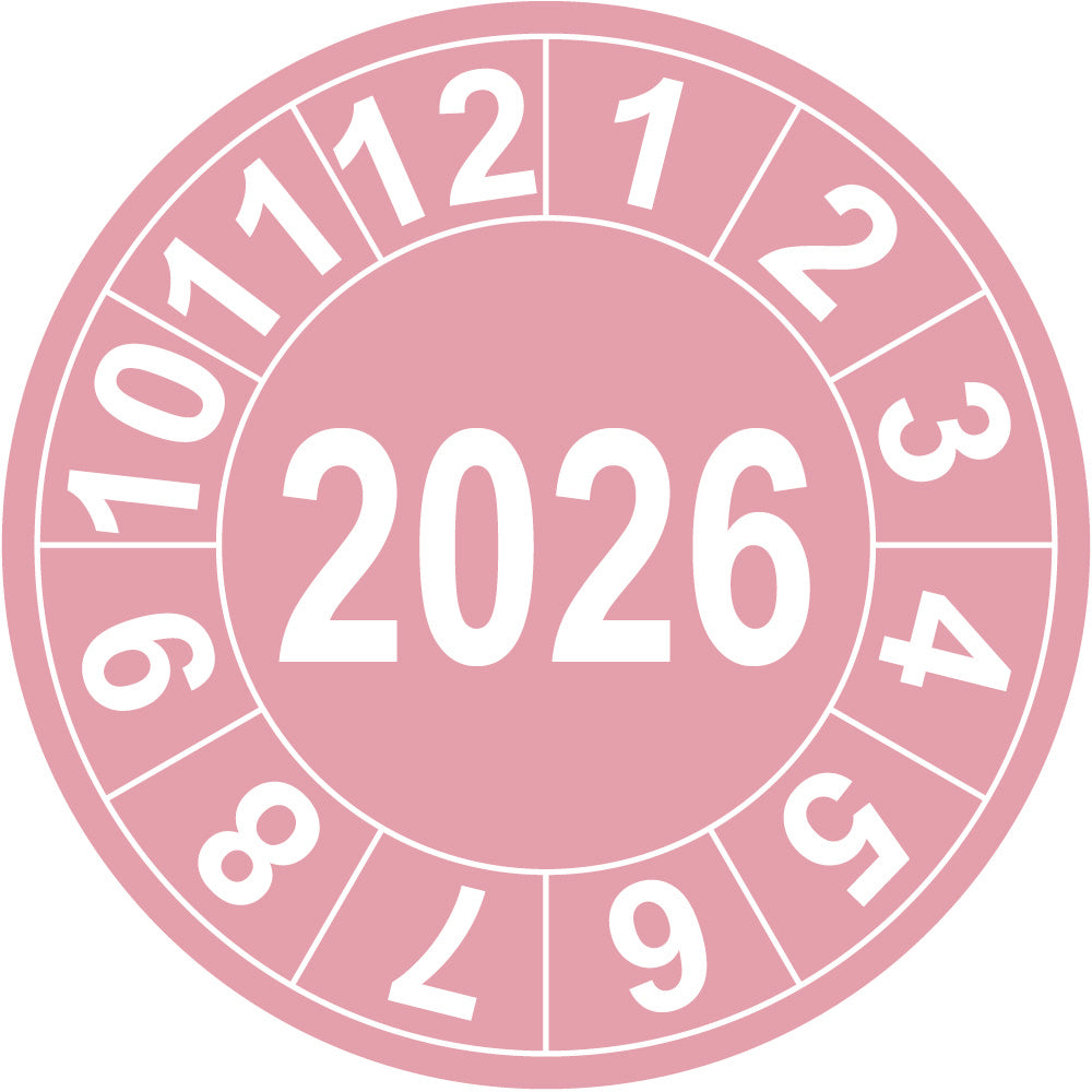 Jahresprüfplakette mit vierstelliger Jahreszahl 2026