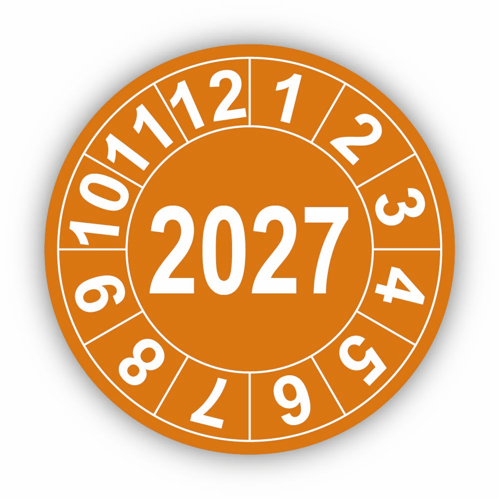Jahresprüfplakette mit vierstelliger Jahreszahl 2027