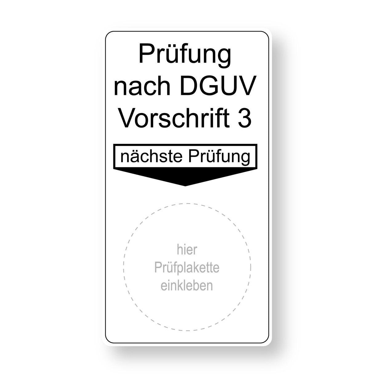 Prüfung nach DGUV Vorschrift 3, nächste Prüfung (6 Stück)