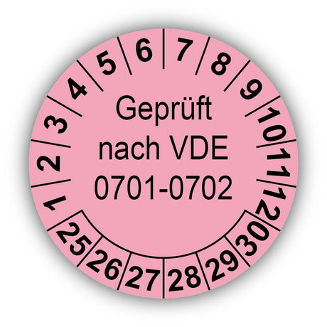 Geprüft nach VDE 0701-0702, rosa