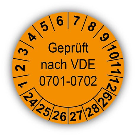 Geprüft nach VDE 0701-0702, orange
