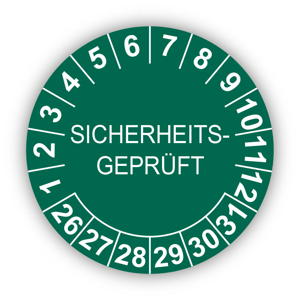 Sicherheitsgeprüft, grün