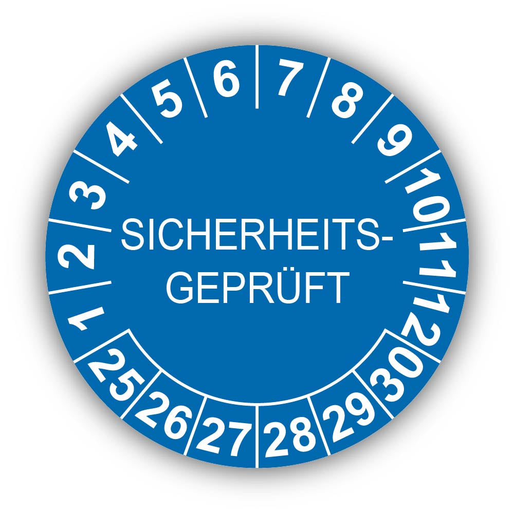 Sicherheitsgeprüft, blau