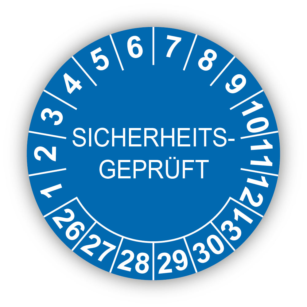 Sicherheitsgeprüft, blau