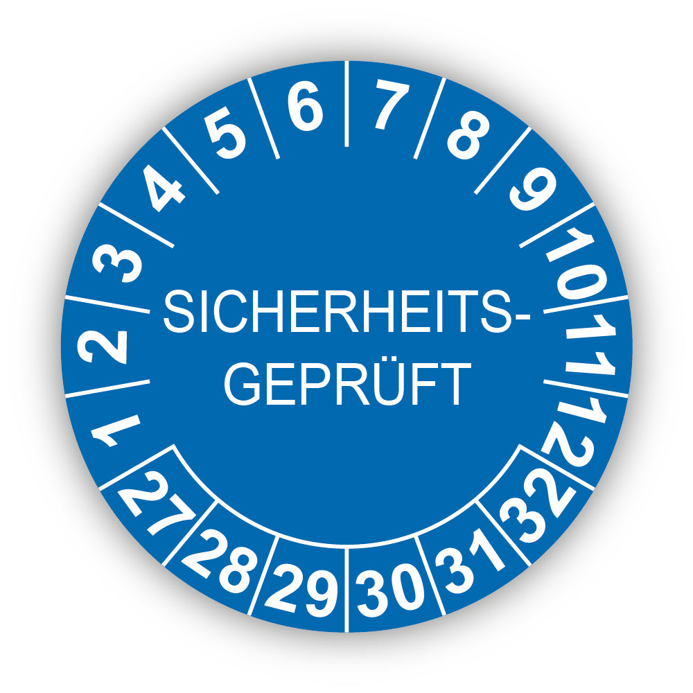 Sicherheitsgeprüft, blau
