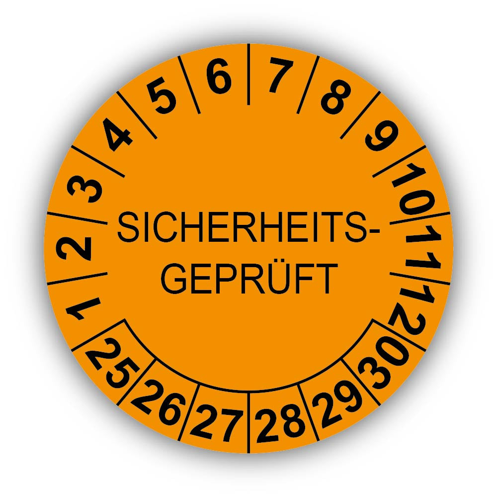 Sicherheitsgeprüft, orange