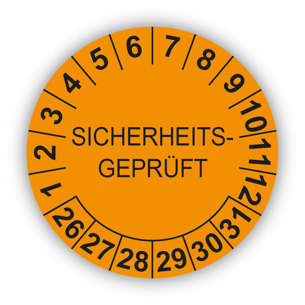 Sicherheitsgeprüft, orange