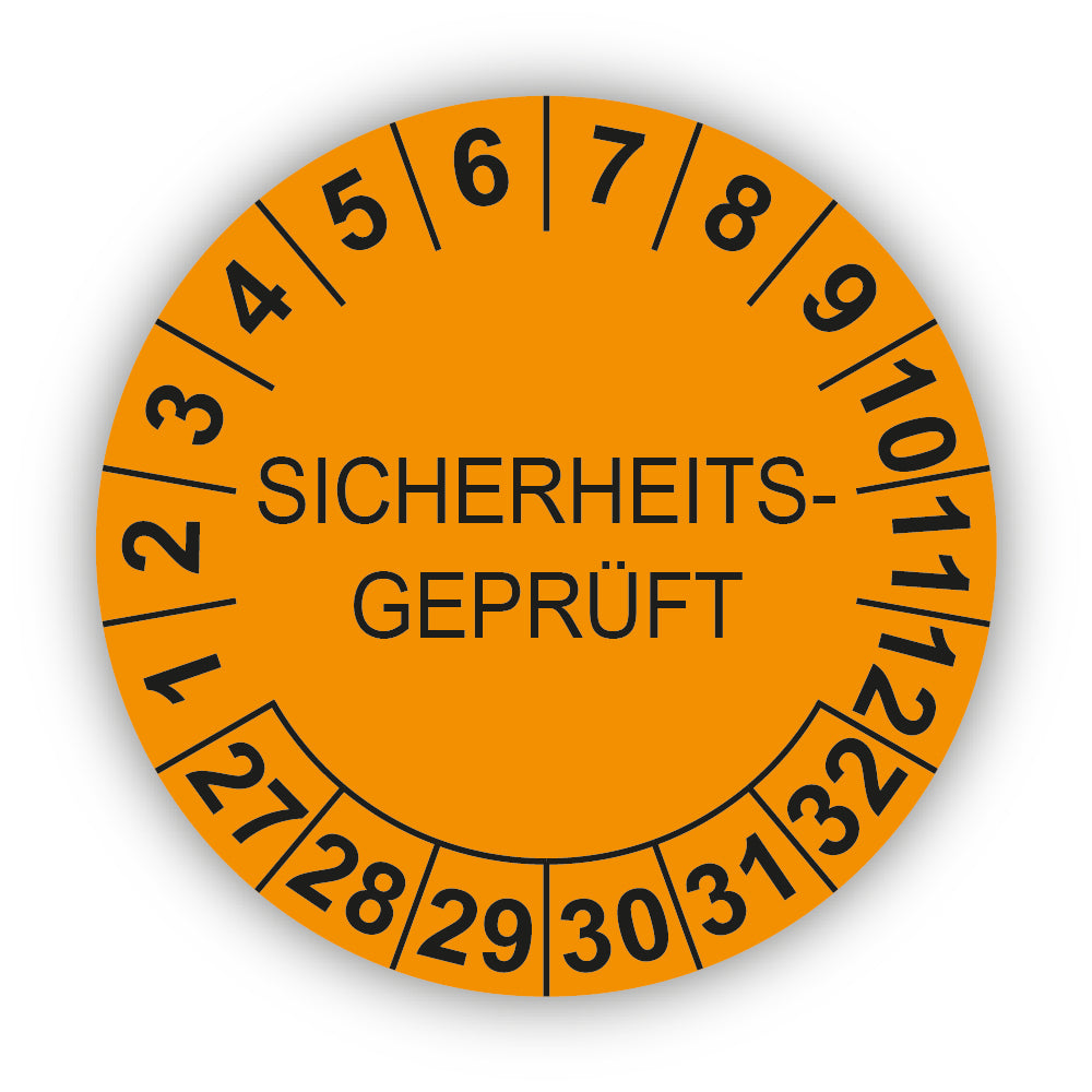 Sicherheitsgeprüft, orange