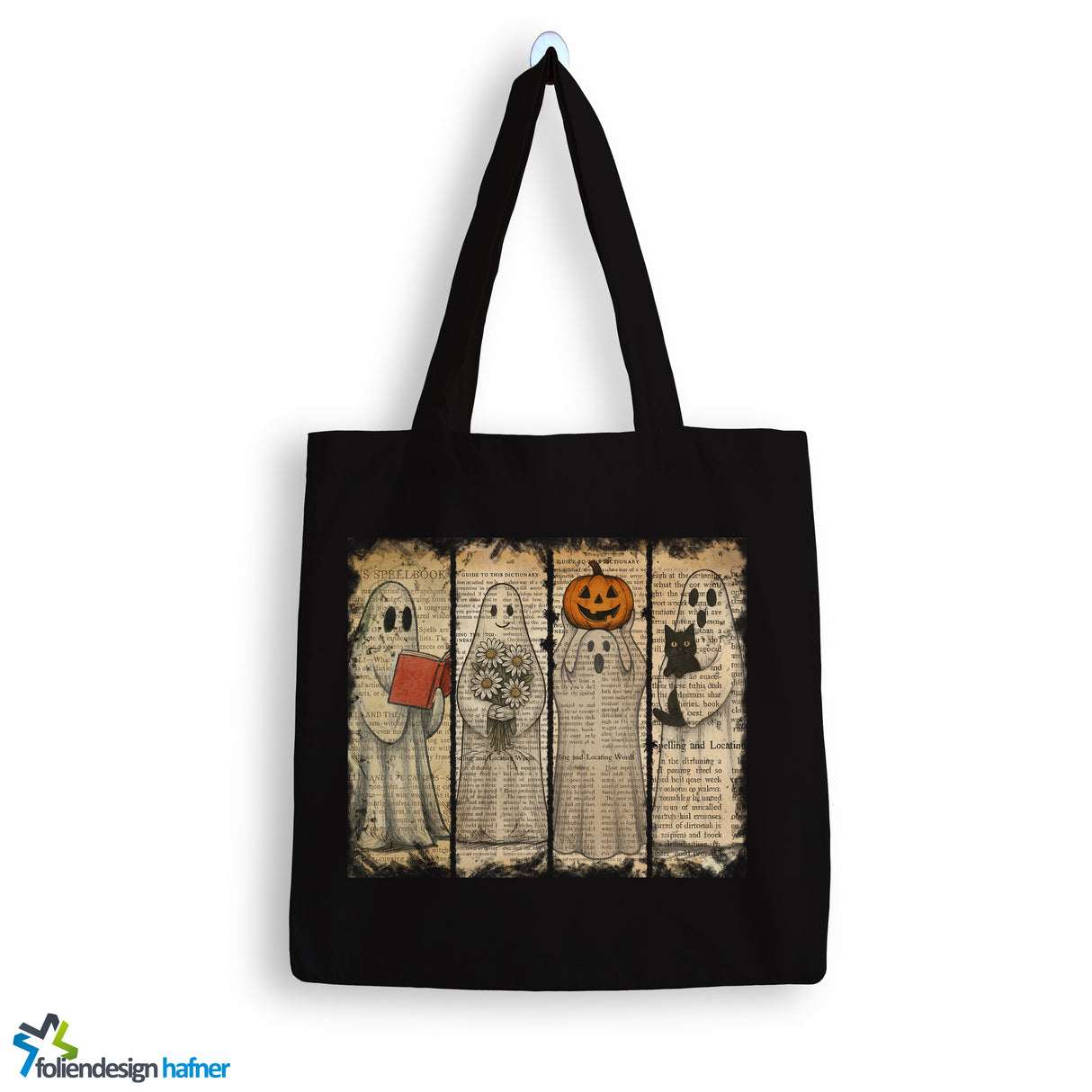 Jutebeutel Halloween Geist Tasche Baumwolle 10 Liter