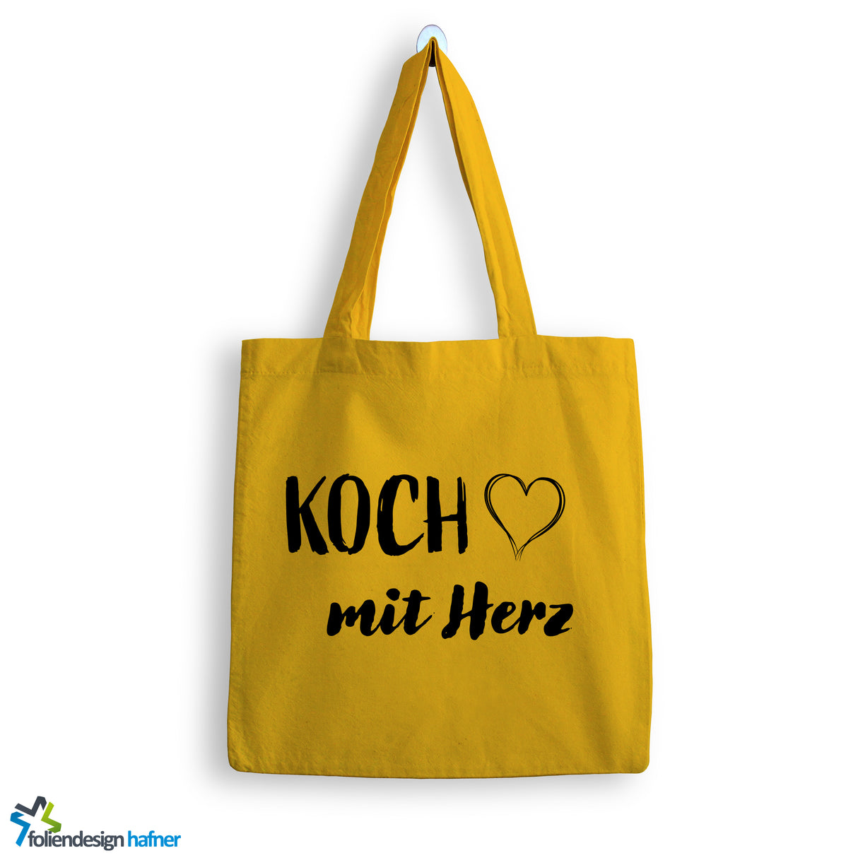 Jutebeutel Koch mit Herz Tasche Baumwolle 10 Liter