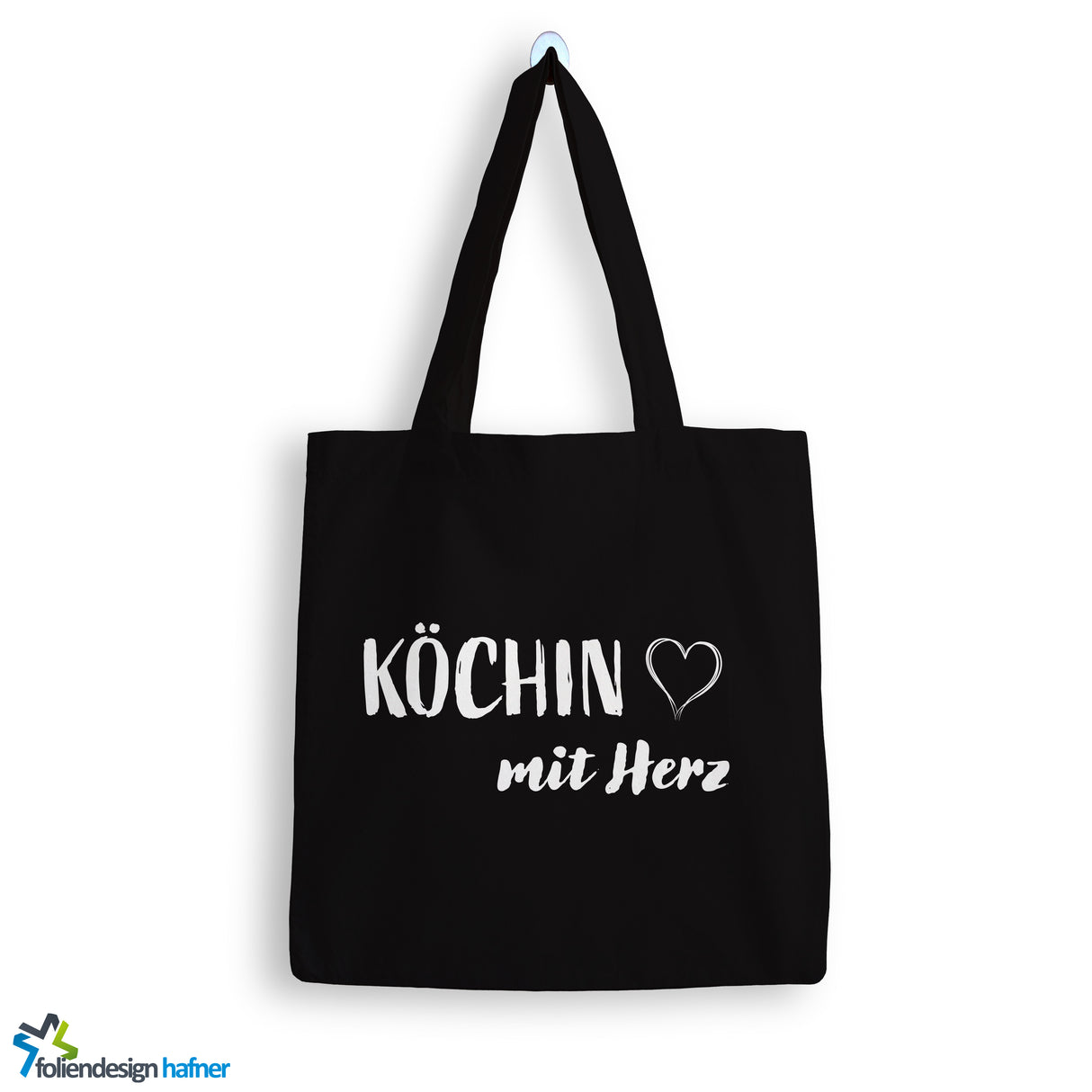 Jutebeutel Köchin mit Herz Tasche Baumwolle 10 Liter