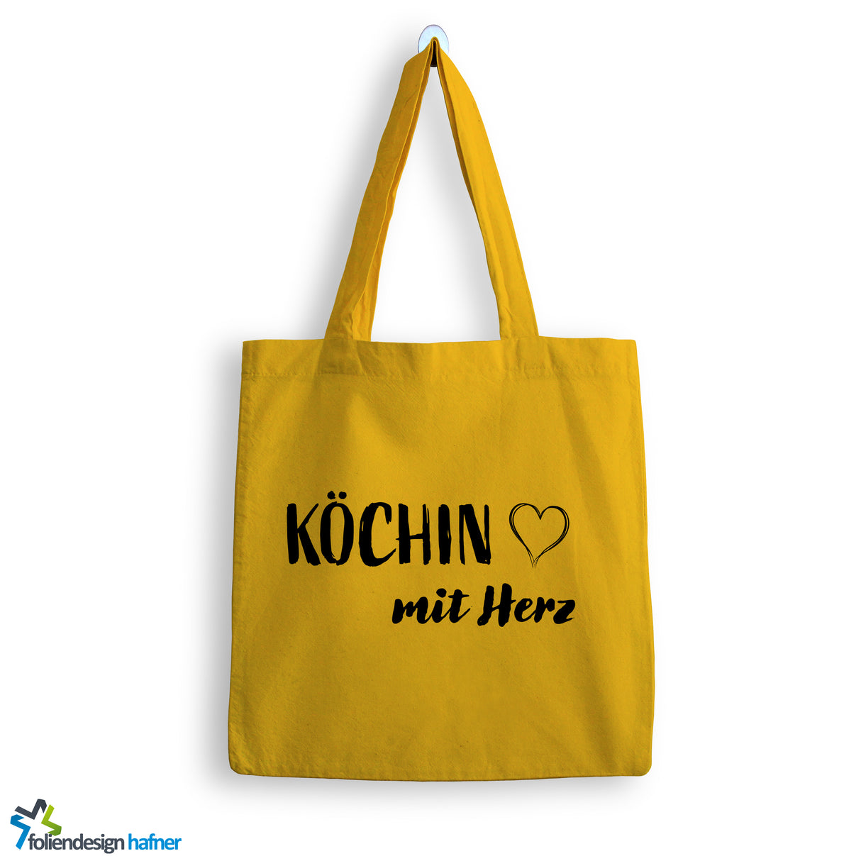 Jutebeutel Köchin mit Herz Tasche Baumwolle 10 Liter