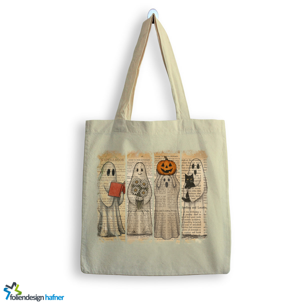 Jutebeutel Halloween Geist Tasche Baumwolle 10 Liter