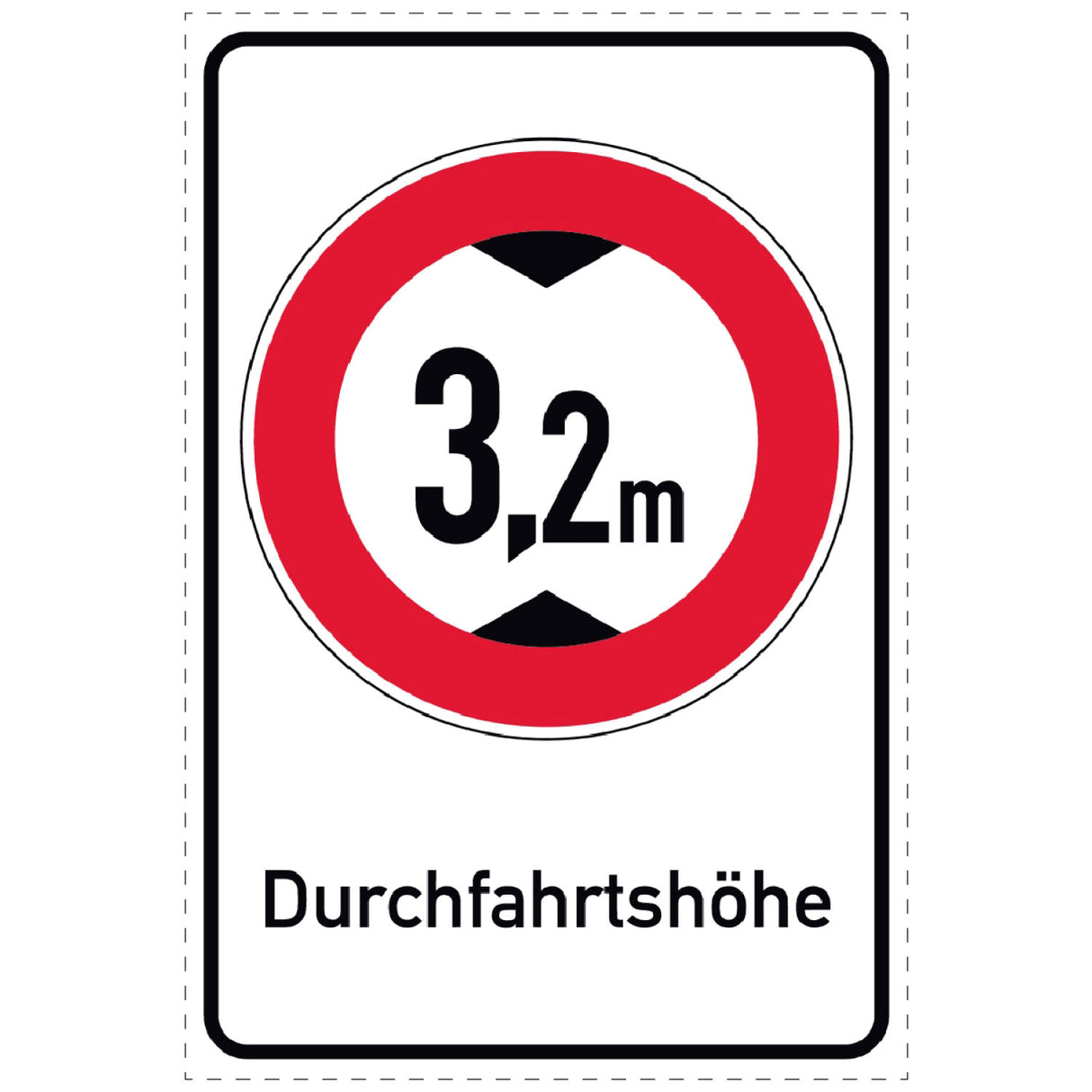 Durchfahrtshöhe 3.2 Meter Schild