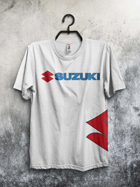 Suzuki Herren T-Shirt Shirt Schwarz Weiß Racing Bike Motorrad Rennstrecke