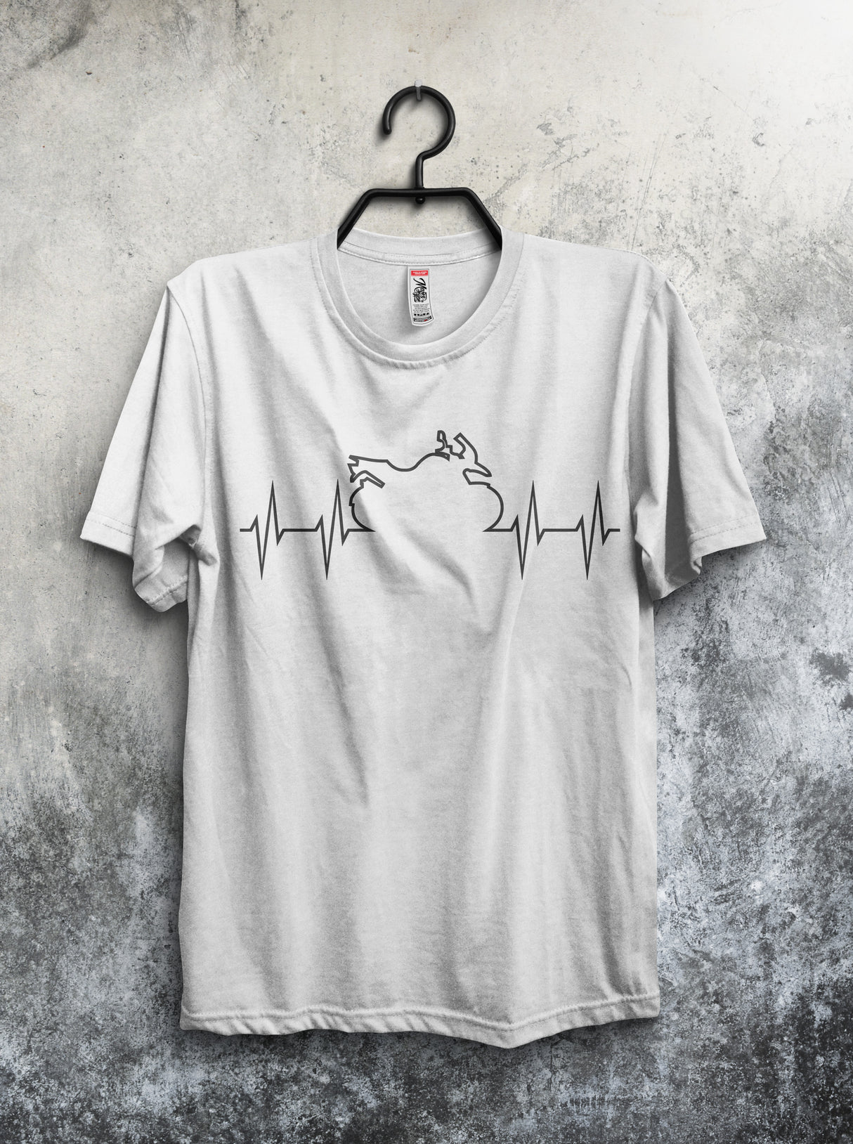 Herzline GS Herren T-Shirt Shirt Schwarz Weiß Racing Bike Motorrad Rennstrecke