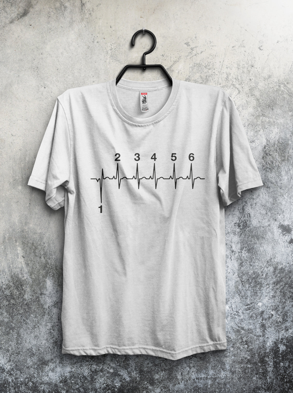 Herzline Schaltung Gang Herren T-Shirt Shirt Schwarz Weiß Racing Bike Motorrad Rennstrecke