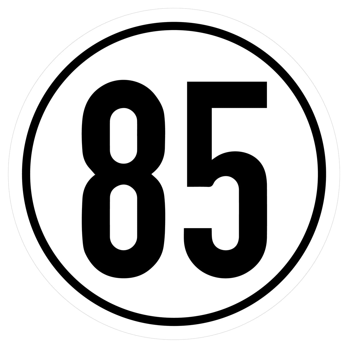 Geschwindigkeitsaufkleber ø 20cm 85km/h DIN 1451 AN1874