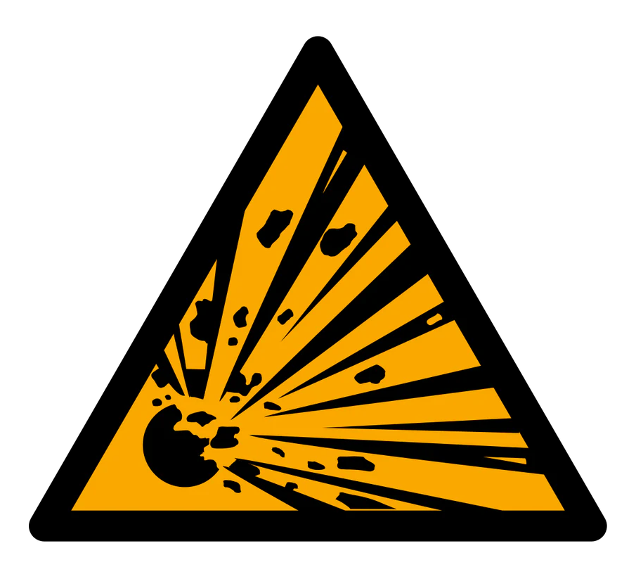 Warnzeichen Aufkleber - W002 - Warnung vor explosionsgefährlichen Stoffen