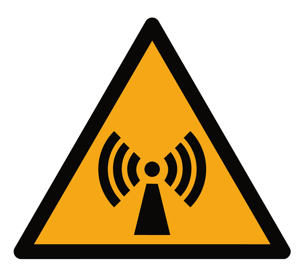 Warnzeichen Aufkleber - W003 - Warnung vor radioaktiven Stoffen oder ionisierenden Strahlen