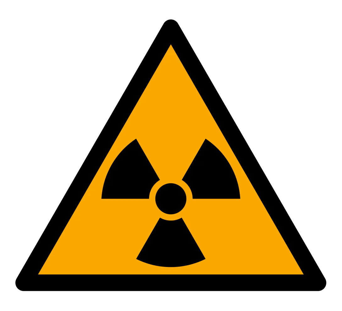 Warnzeichen Aufkleber - W003 - Warnung vor radioaktiven Stoffen oder ionisierenden Strahlen