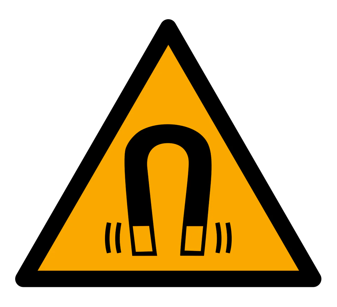 Warnzeichen Aufkleber - W006 - Warnung vor magnetischem Feld