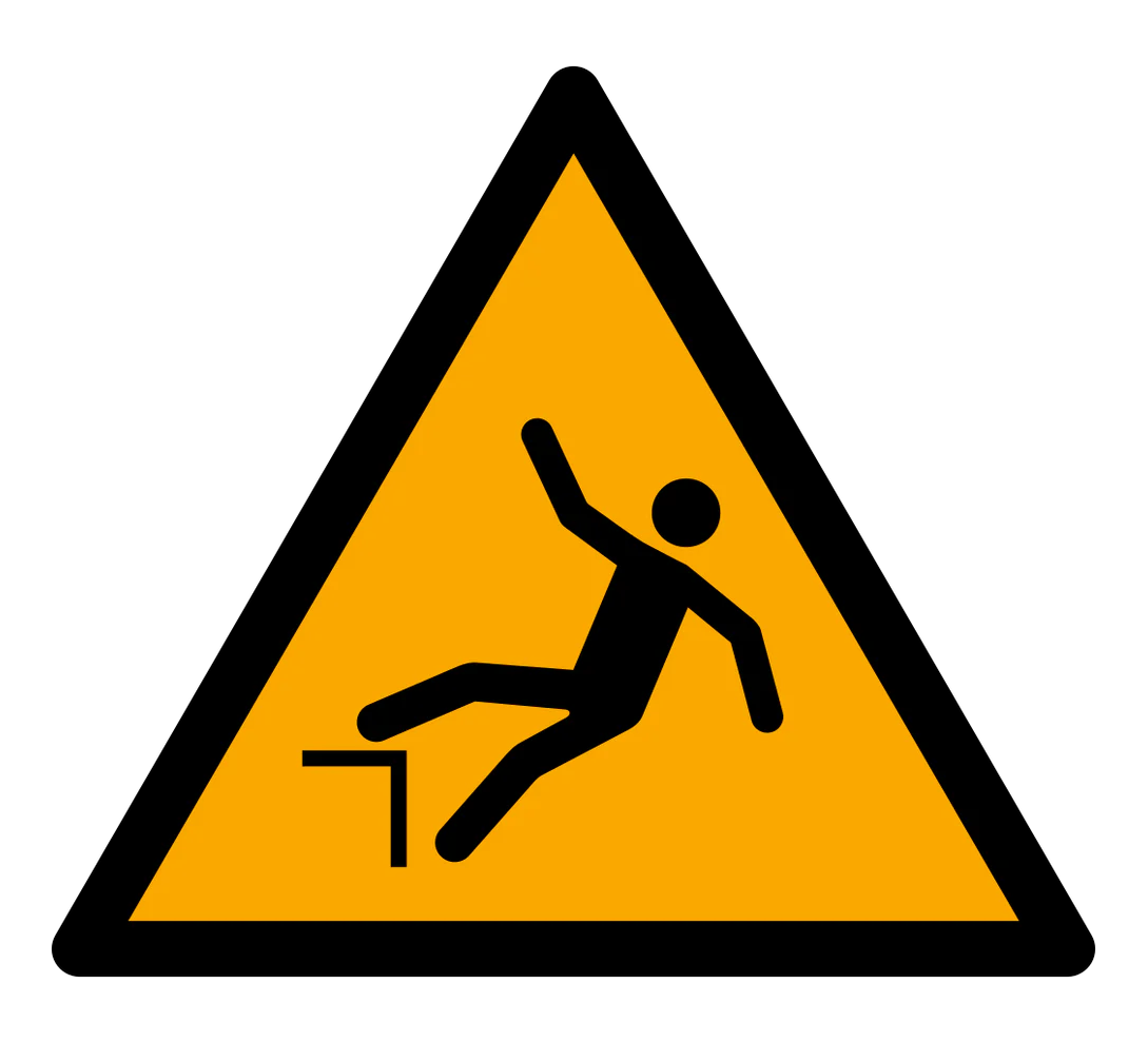 Warnzeichen Aufkleber - W008 - Warnung vor Absturzgefahr