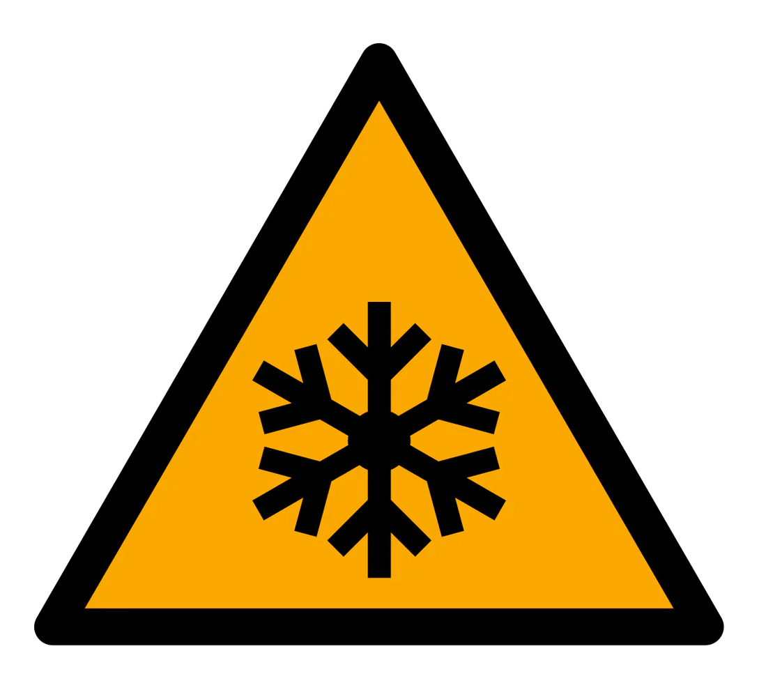 Warnzeichen Aufkleber - W010 - Warnung vor niedriger Temperatur/Kälte