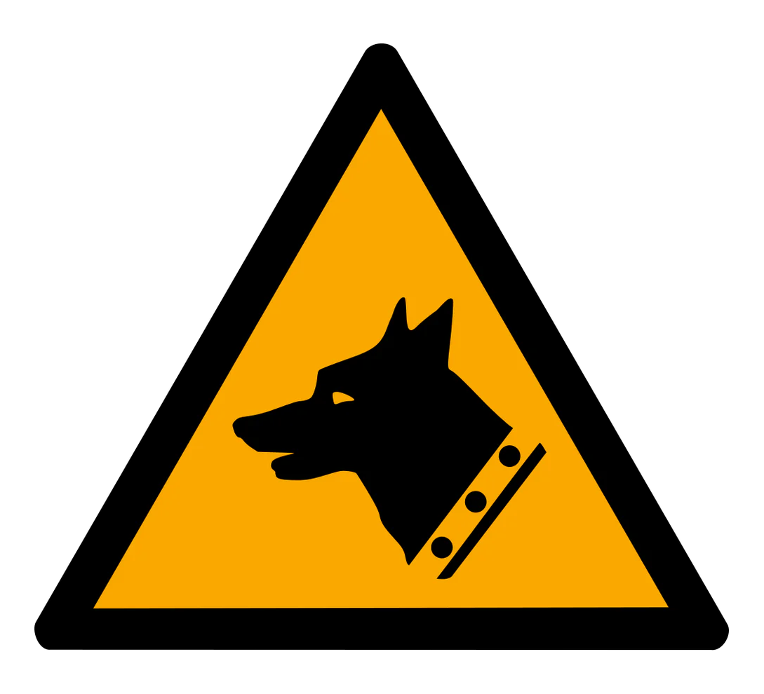 Warnzeichen Aufkleber - W013 - Warnung vor Wachhunden