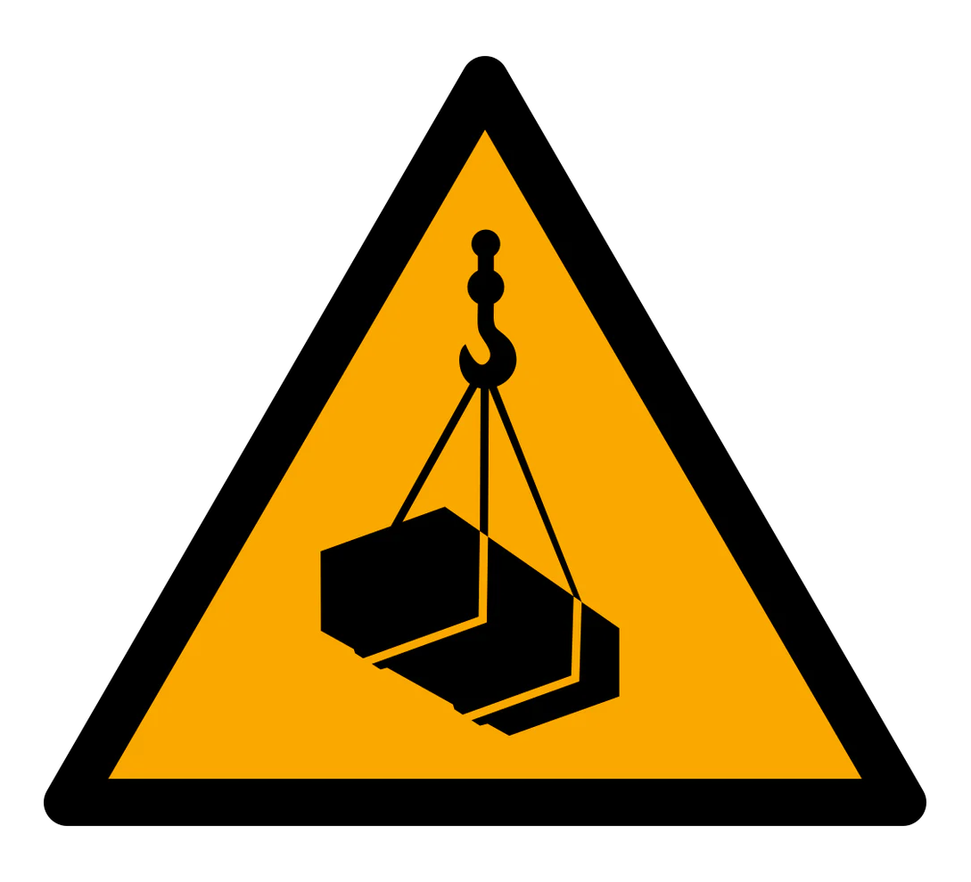 Warnzeichen Aufkleber - W015 - Warnung vor schwebender Last