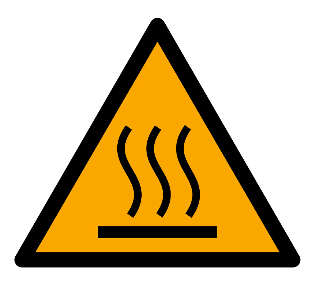 Warnzeichen Aufkleber - W017 - Warnung vor heißer Oberfläche