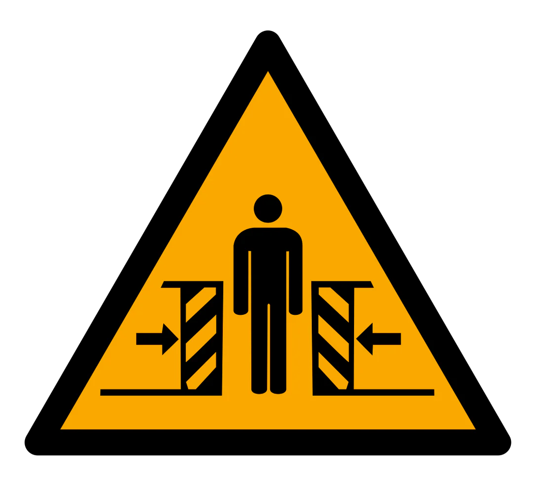 Warnzeichen Aufkleber - W019 - Warnung vor Quetschgefahr