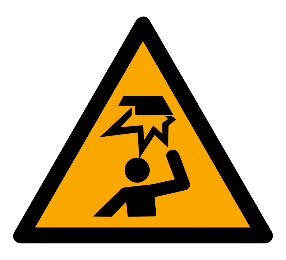 Warnzeichen Aufkleber - W020 - Warnung vor Hindernissen im Kopfbereich