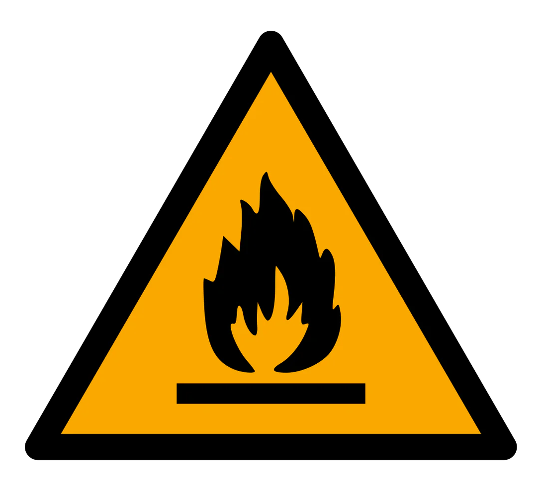 Warnzeichen Aufkleber - W021 - Warnung vor feuergefährlichen Stoffen