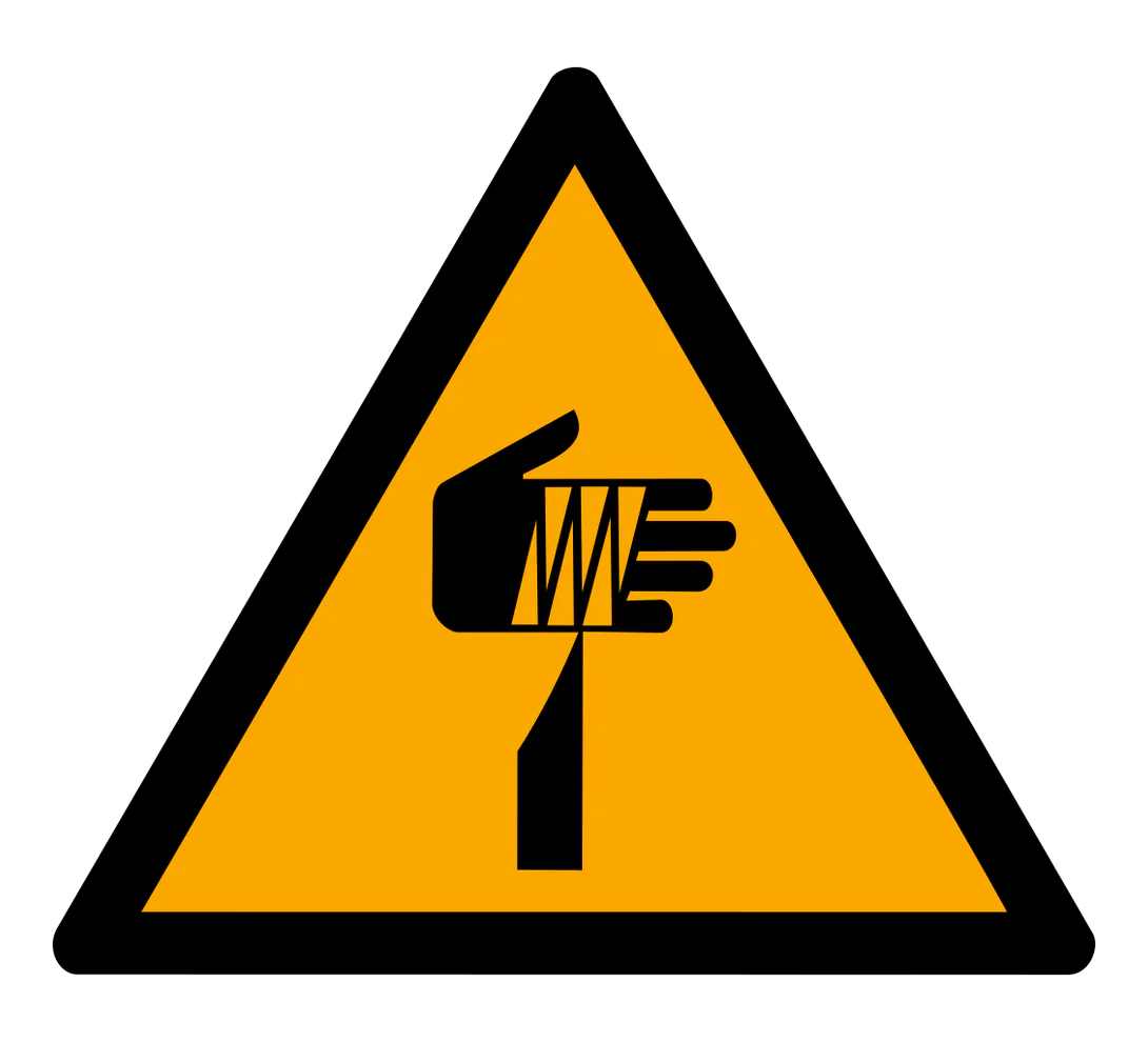 Warnzeichen Aufkleber - W022 - Warnung vor spitzem Gegenstand