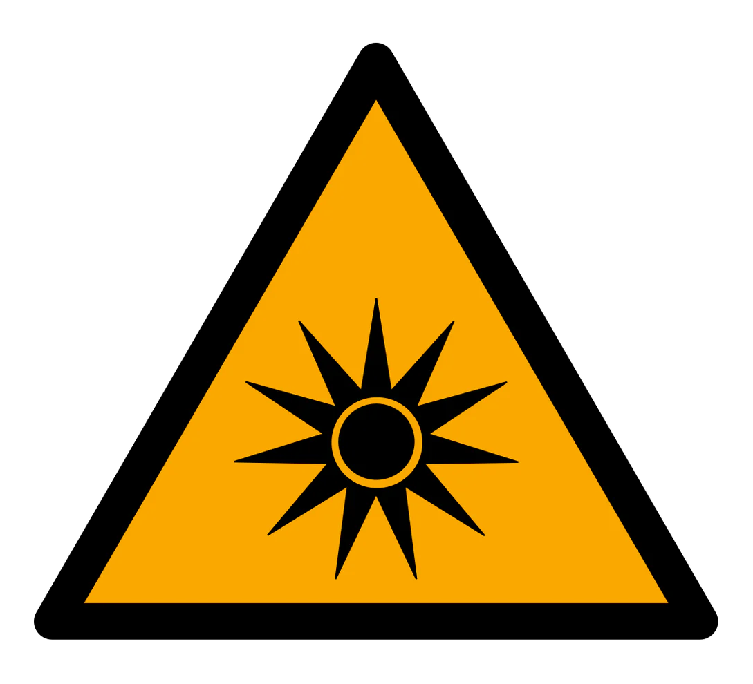 Warnzeichen Aufkleber - W027 - Warnung vor optischer Strahlung