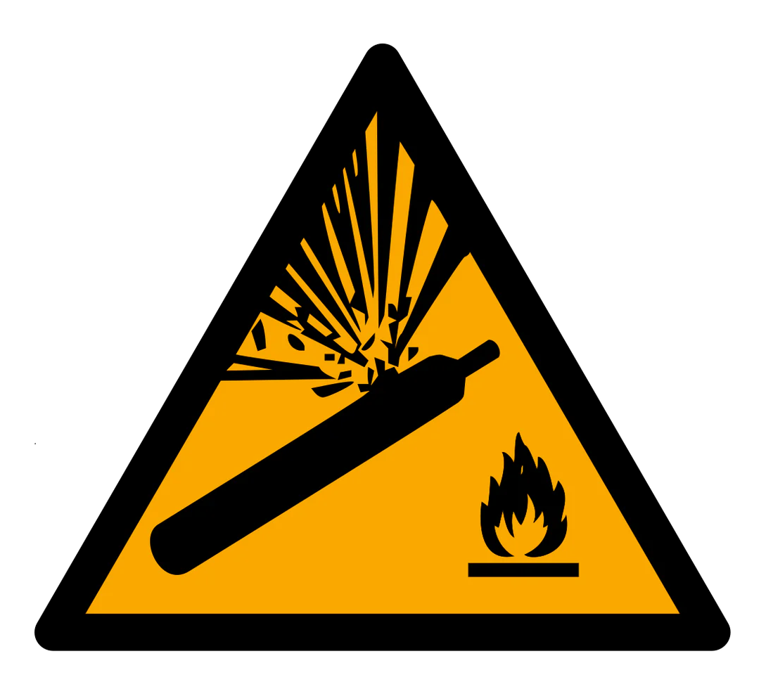 Warnzeichen Aufkleber - W029 - Warnung vor Gasflaschen