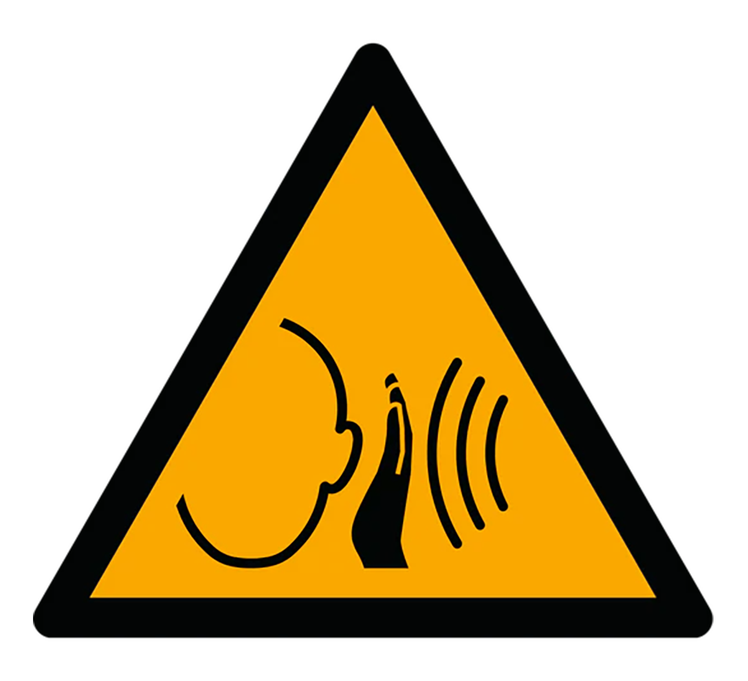 Warnzeichen Aufkleber - W038 - Warnung vor unvermittelt auftretendem lauten Geräusch