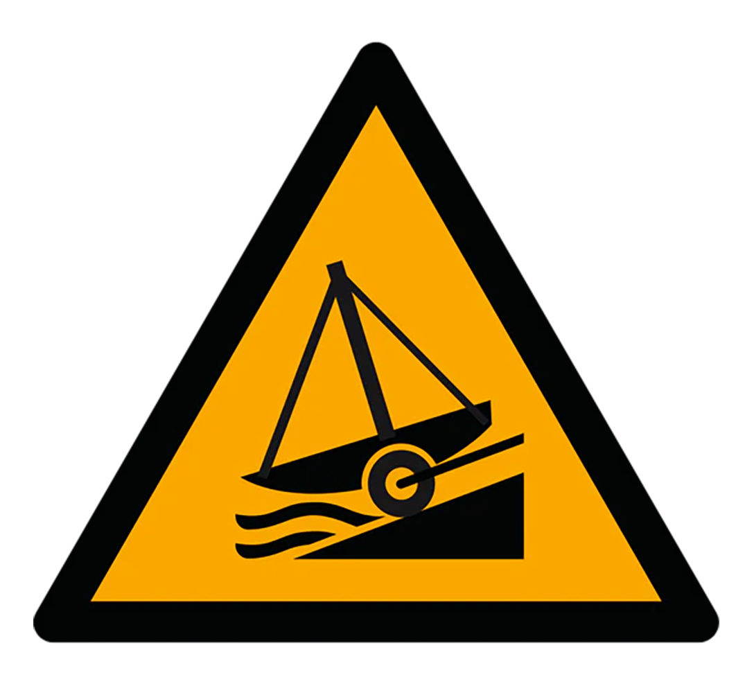 Warnzeichen Aufkleber - W044 - Warnung vor Slipanlage