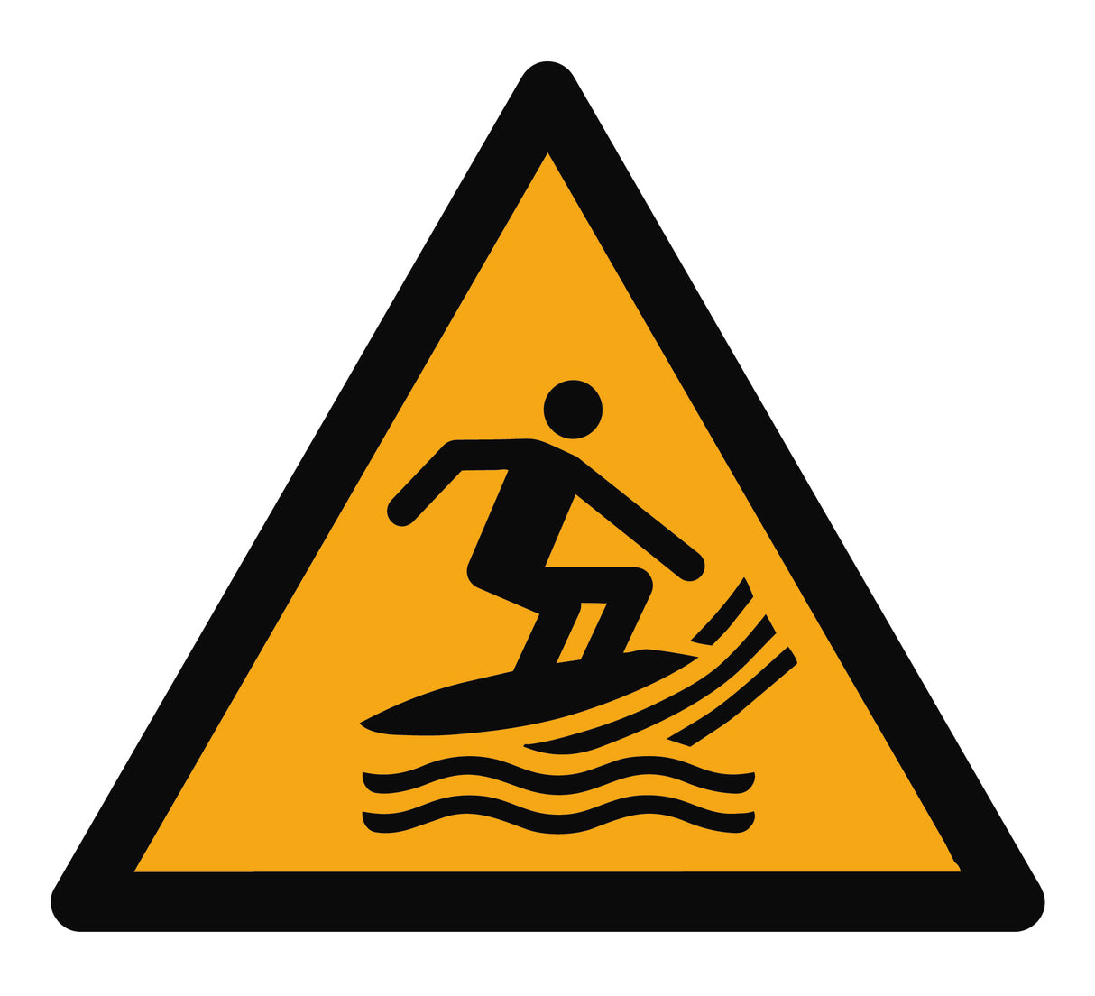 Warnzeichen Aufkleber - W046 - Warnung vor Surfsportgebiet
