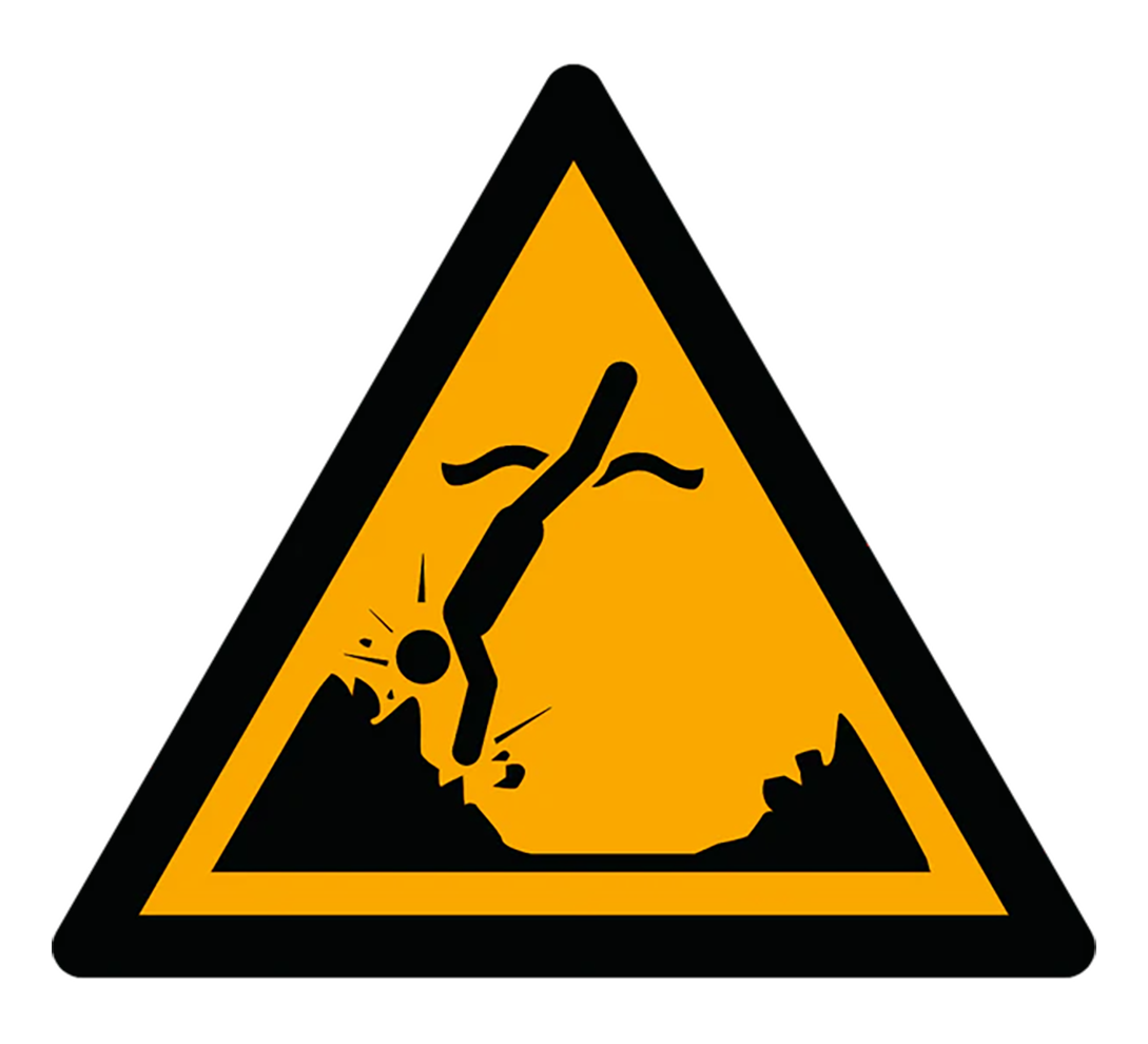 Warnzeichen Aufkleber - W049 - Warnung vor Objekten unter der Wasseroberfläche