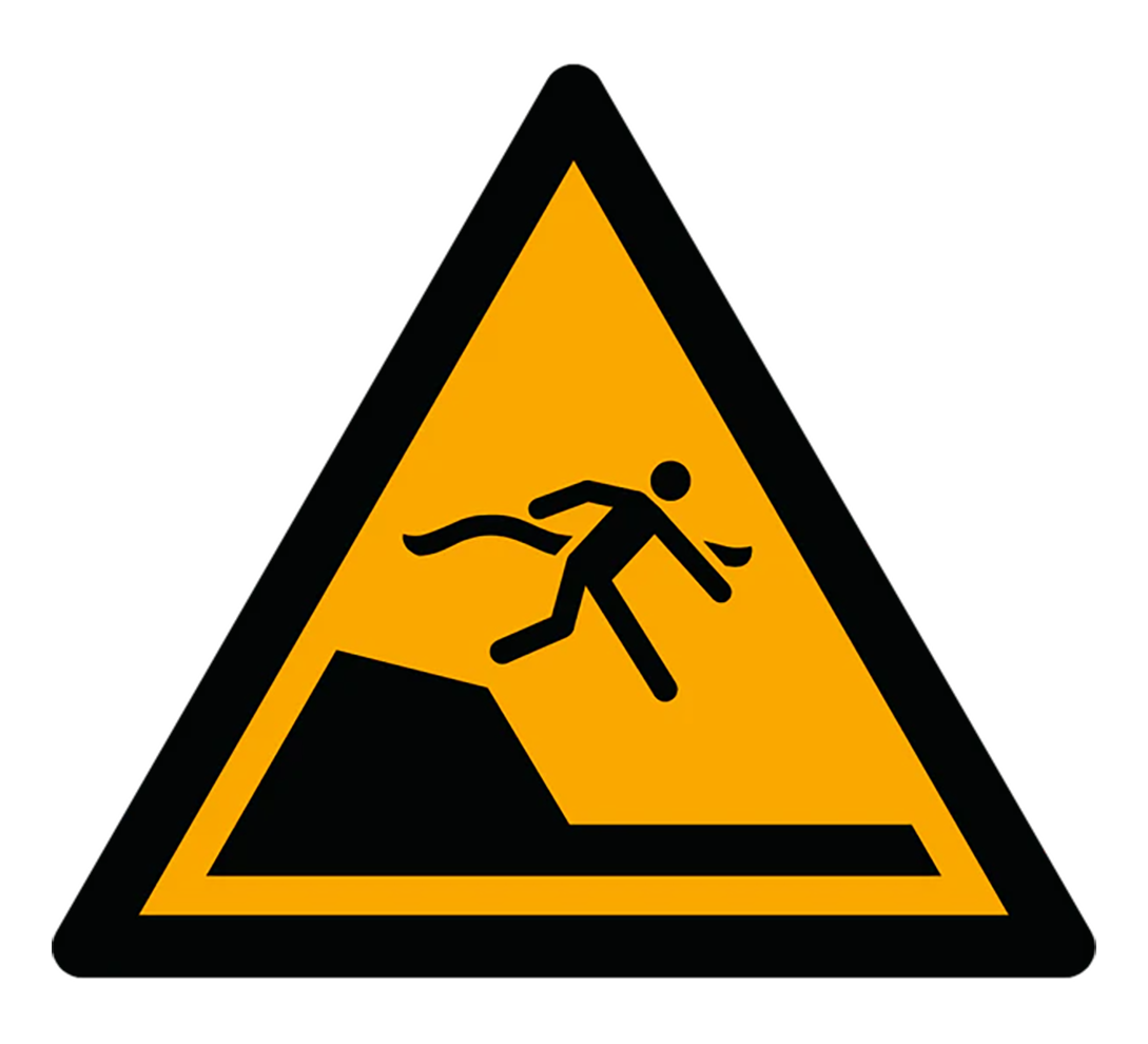 Warnzeichen Aufkleber - W050 - Warnung vor unvermittelter Tiefenänderung in Schwimm- oder Freizeitbecken