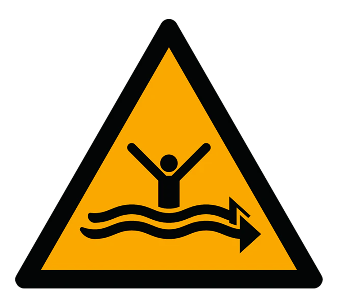 Warnzeichen Aufkleber - W058 - Warnung vor Schiffsverkehr