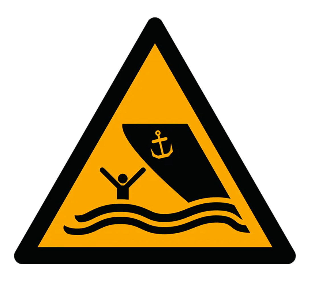 Warnzeichen Aufkleber - W059 - Warnung vor Strandseglern