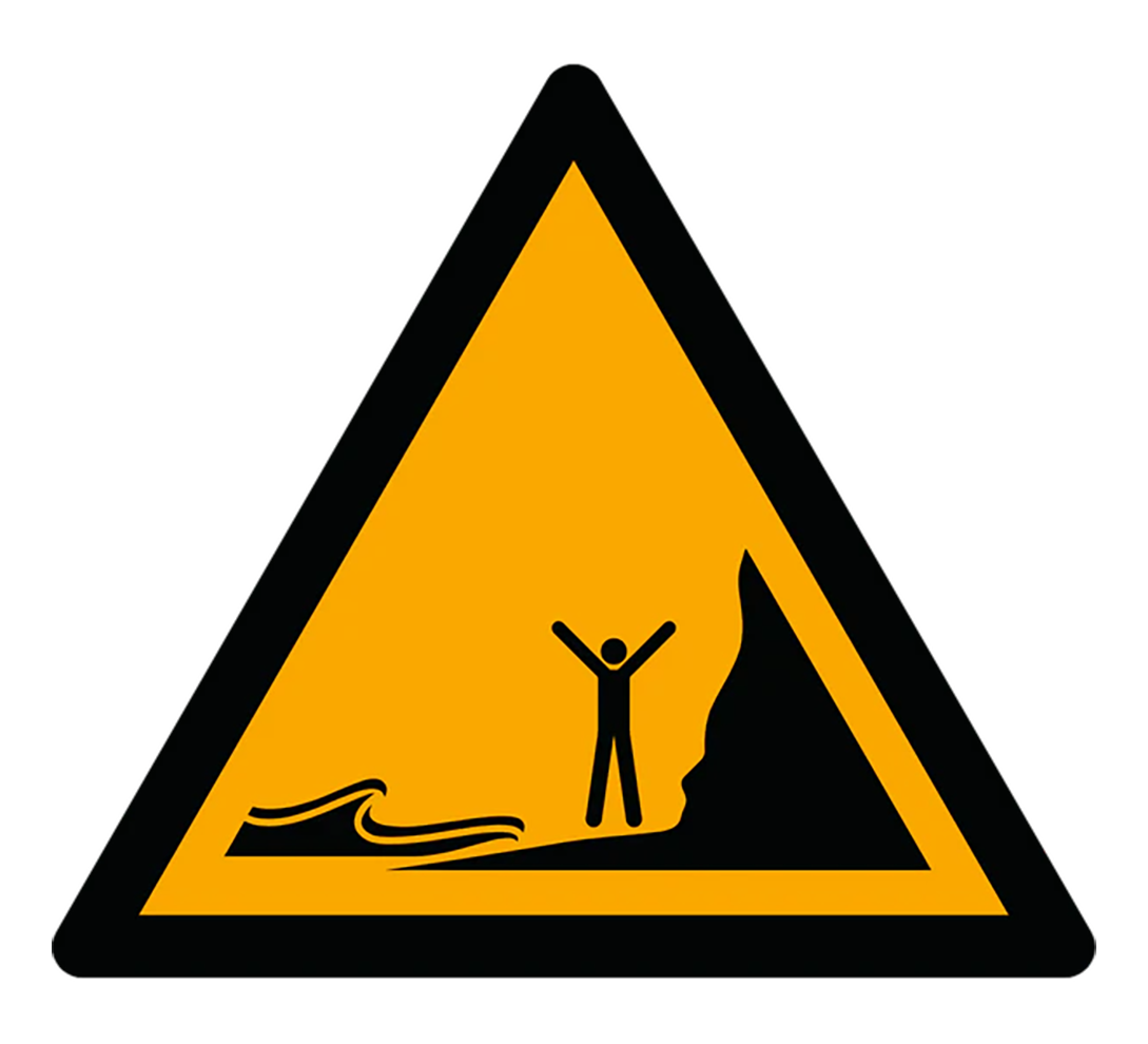 Warnzeichen Aufkleber - W060 - Warnung vor auflaufender Tide