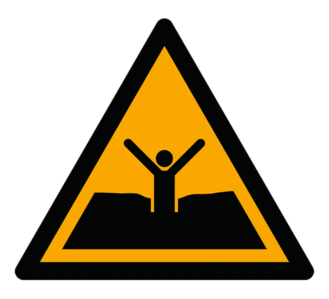 Warnzeichen Aufkleber - W061 - Warnung vor Treibsand oder tiefem Schlamm