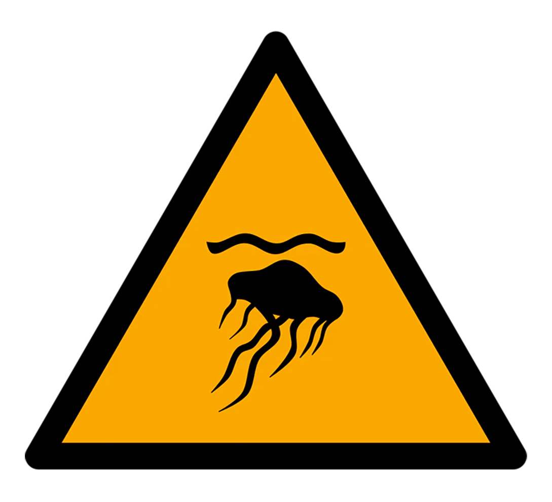 Warnzeichen Aufkleber - W069 - Warnung vor Quallen