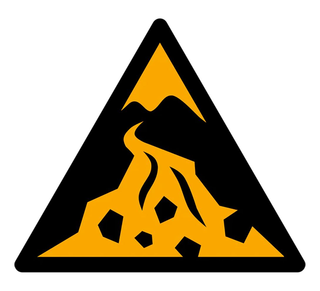 Warnzeichen Aufkleber - W076 - Warnung vor Murganggebiet